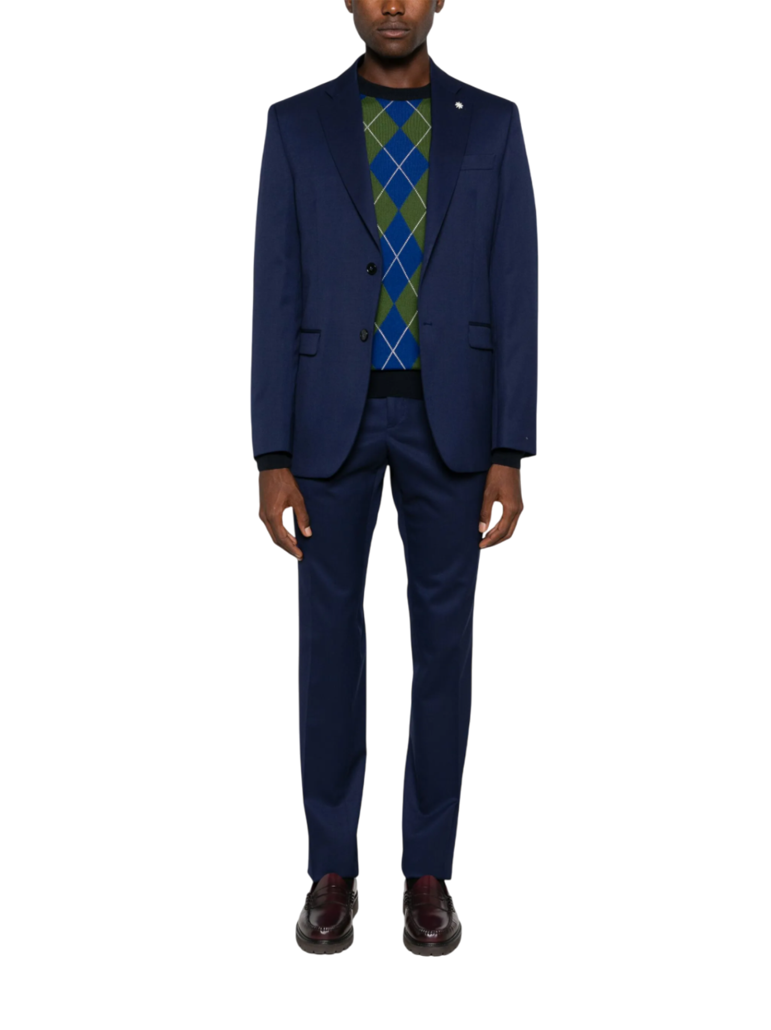 Manuel Ritz abito uomo monopetto in micro fantasia blu 3832A3318-253143 89 MANUEL RITZ 