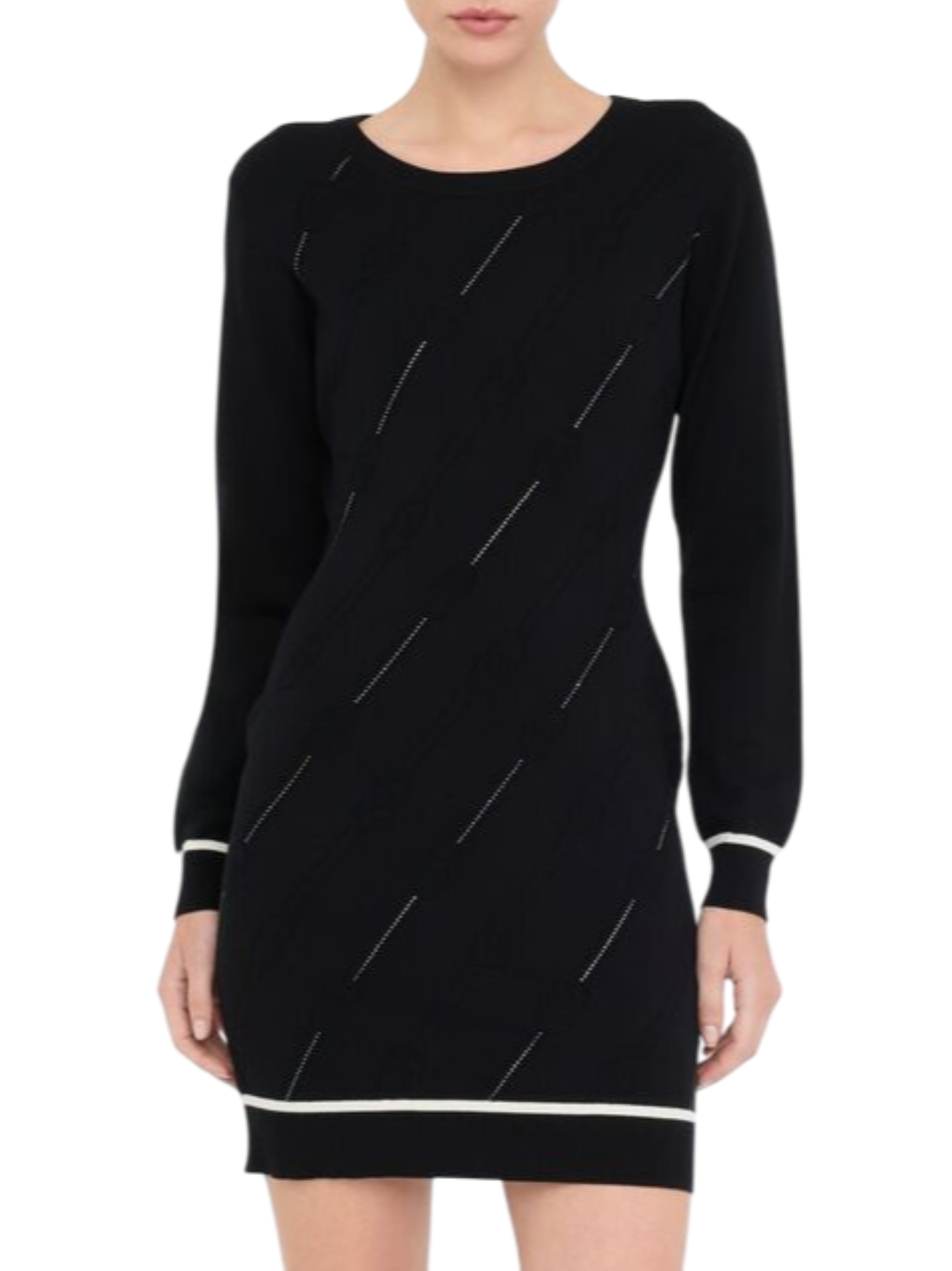 Liu Jo abito corto in maglia con strass nero TF5304MS63L 03N66 LIU JO 