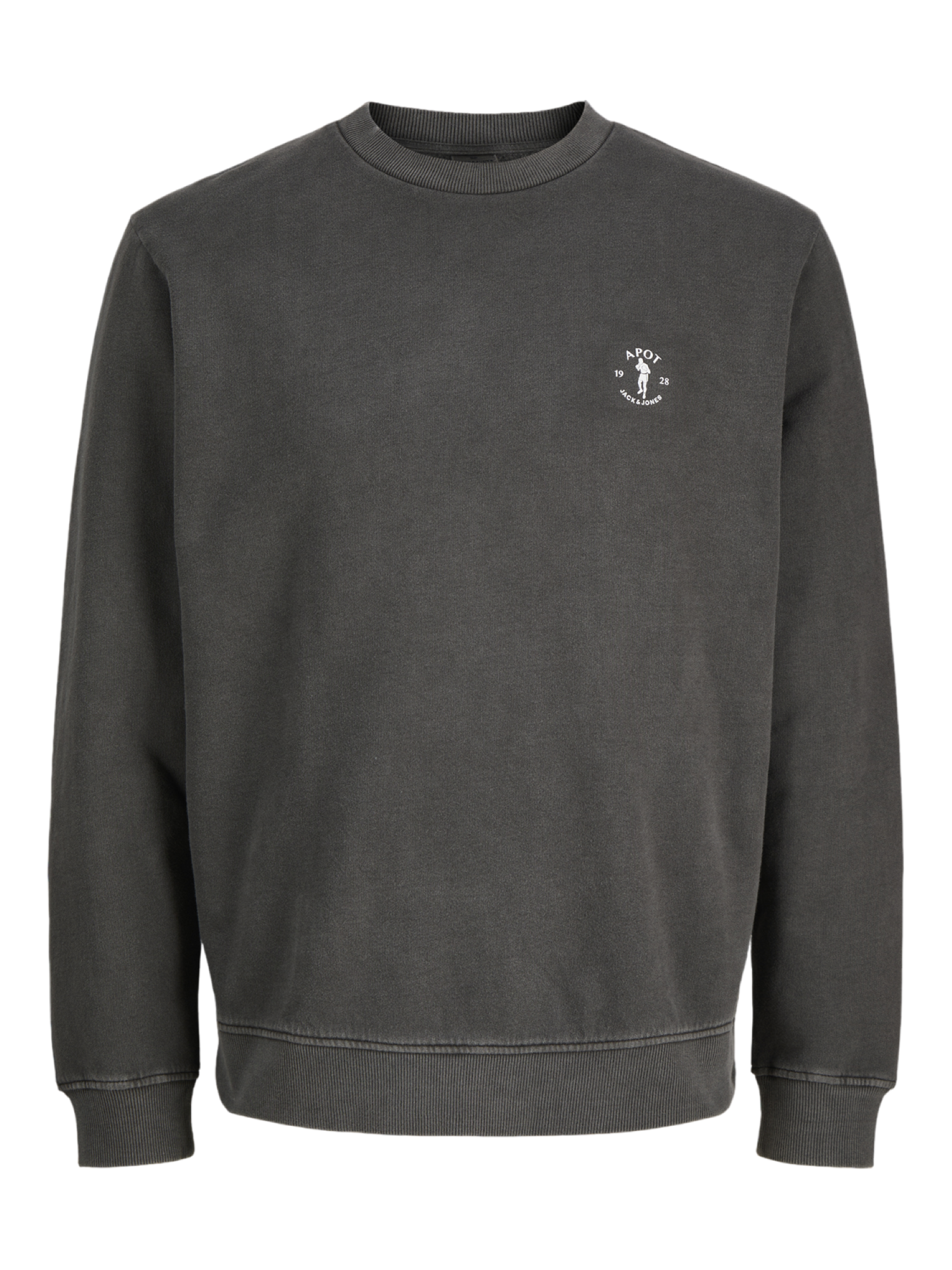 Jack&Jones felpa uomo Apot grigio antracite 12289755 BLACK JACK&JONES 