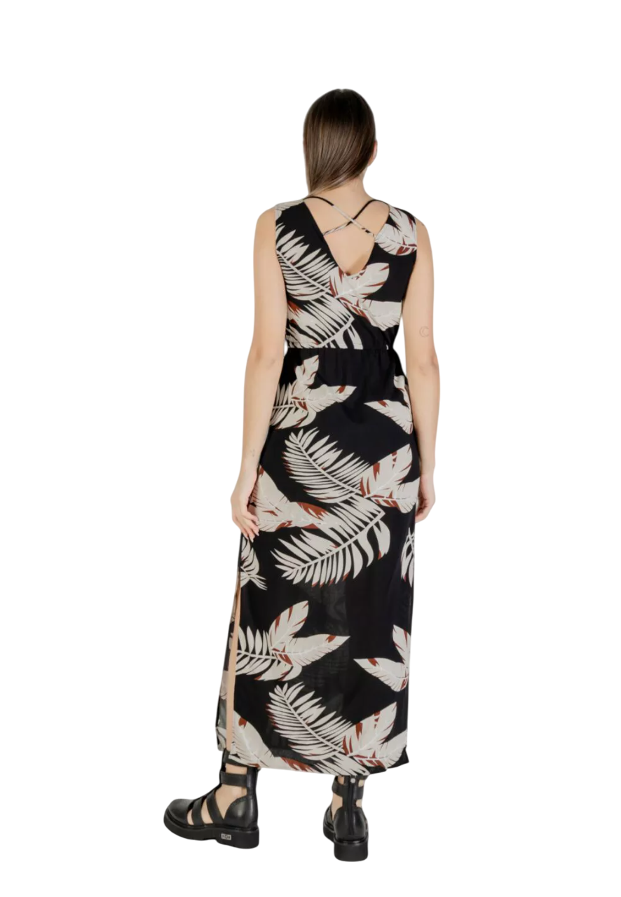 Vero Moda abito lungo in fantasia nero beige 10286770 BLACK-FIONI VERO MODA 