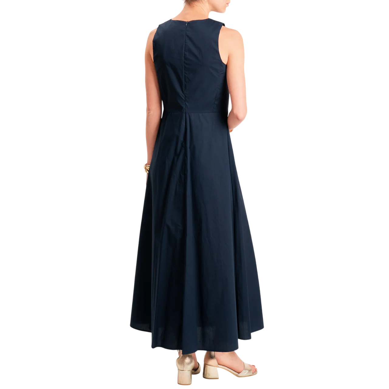 Vicolo abito lungo smanicato in cotone blu TAB1814 BLU VICOLO 