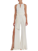 Relish tuta jumpsuit lungo Ponky con spacchi bianco latte