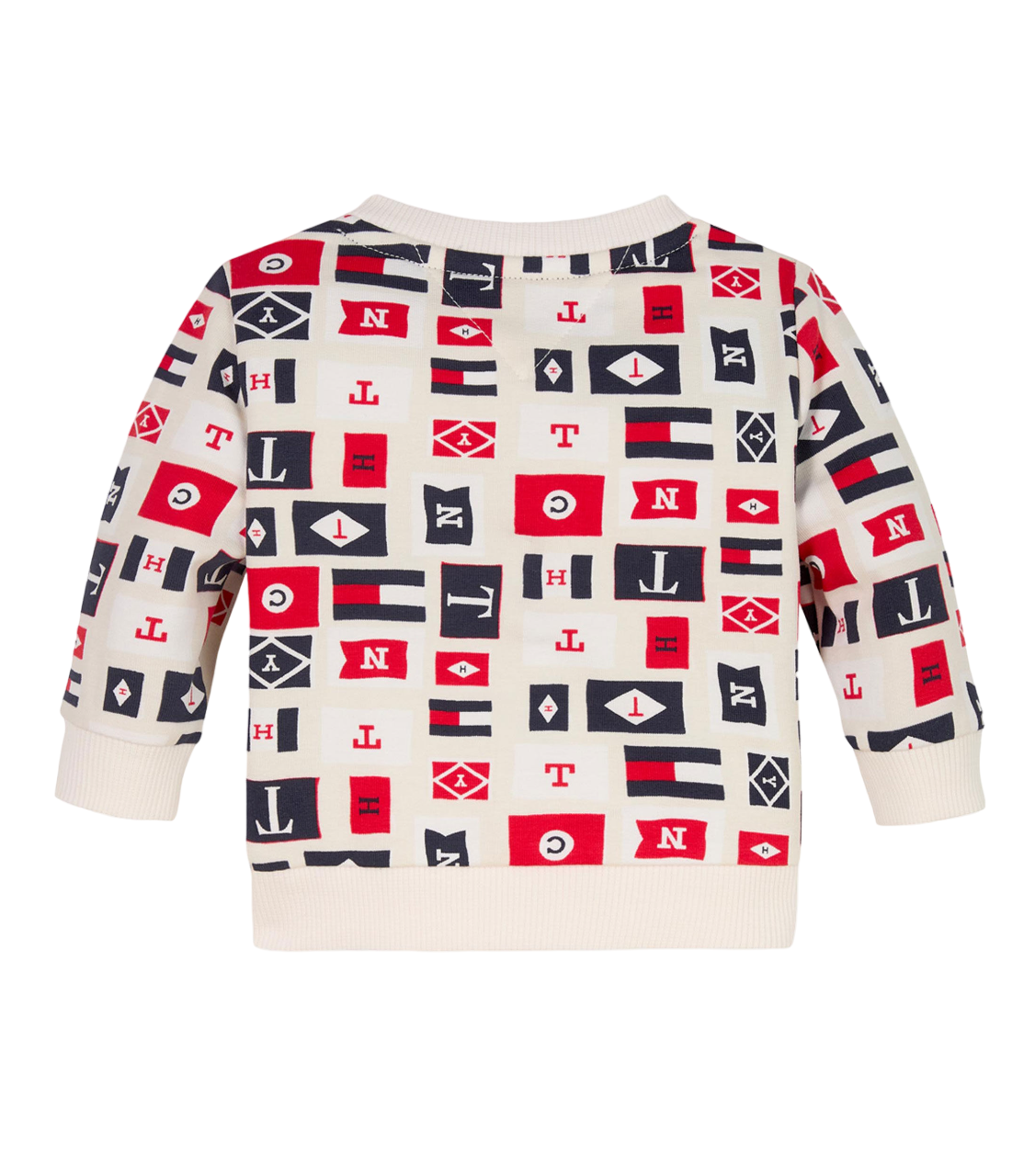 Tommy Hilfiger felpa con stampe iconiche all over panna