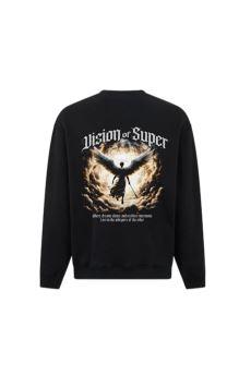 Vision of Super felpa uomo con stampa nero VS016CR-01 BLACK VISION OF SUPER 