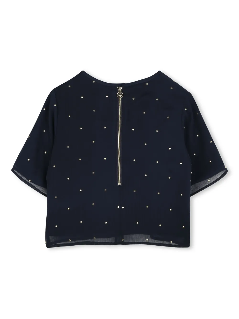 Michael Kors blusa manica corta in georgette con borchie all over R30425 MARINE MICHAEL KORS 
