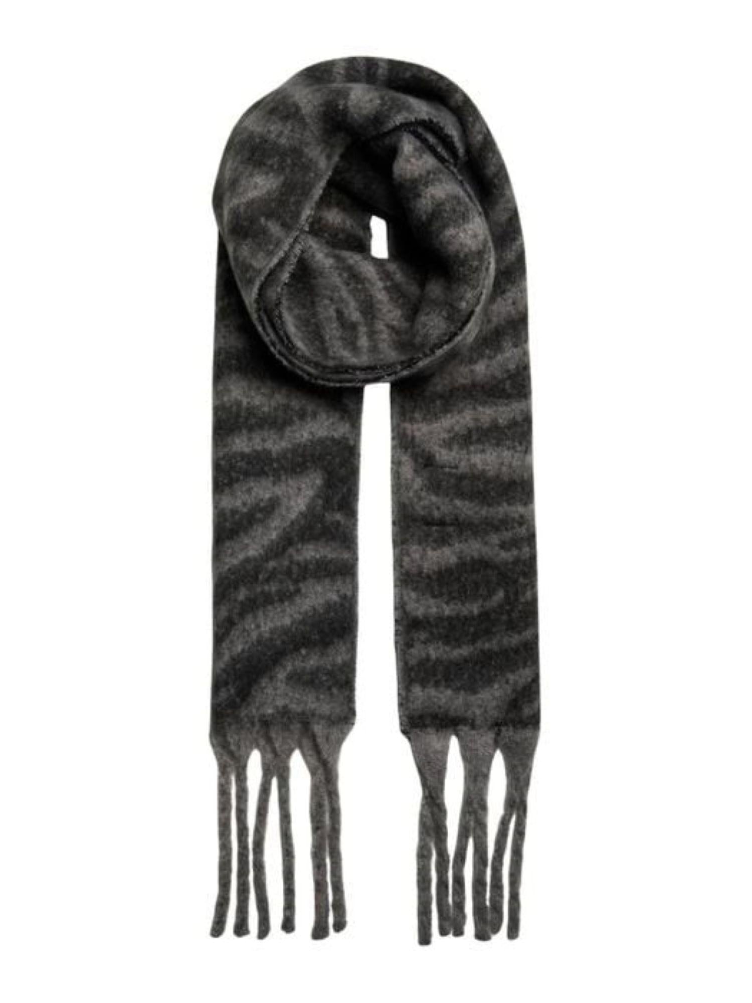 Pieces sciarpa donna in fantasia grigio 17159756 DECEMBER SKY TIGER PIECES 