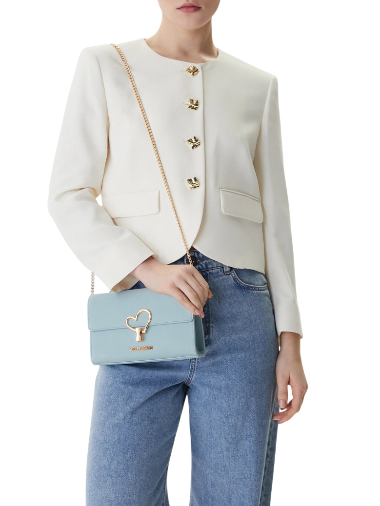 Love Moschino borsa a tracolla in ecopelle martellata celeste JC4327PP1O-LQ0 701 MOSCHINO LOVE 