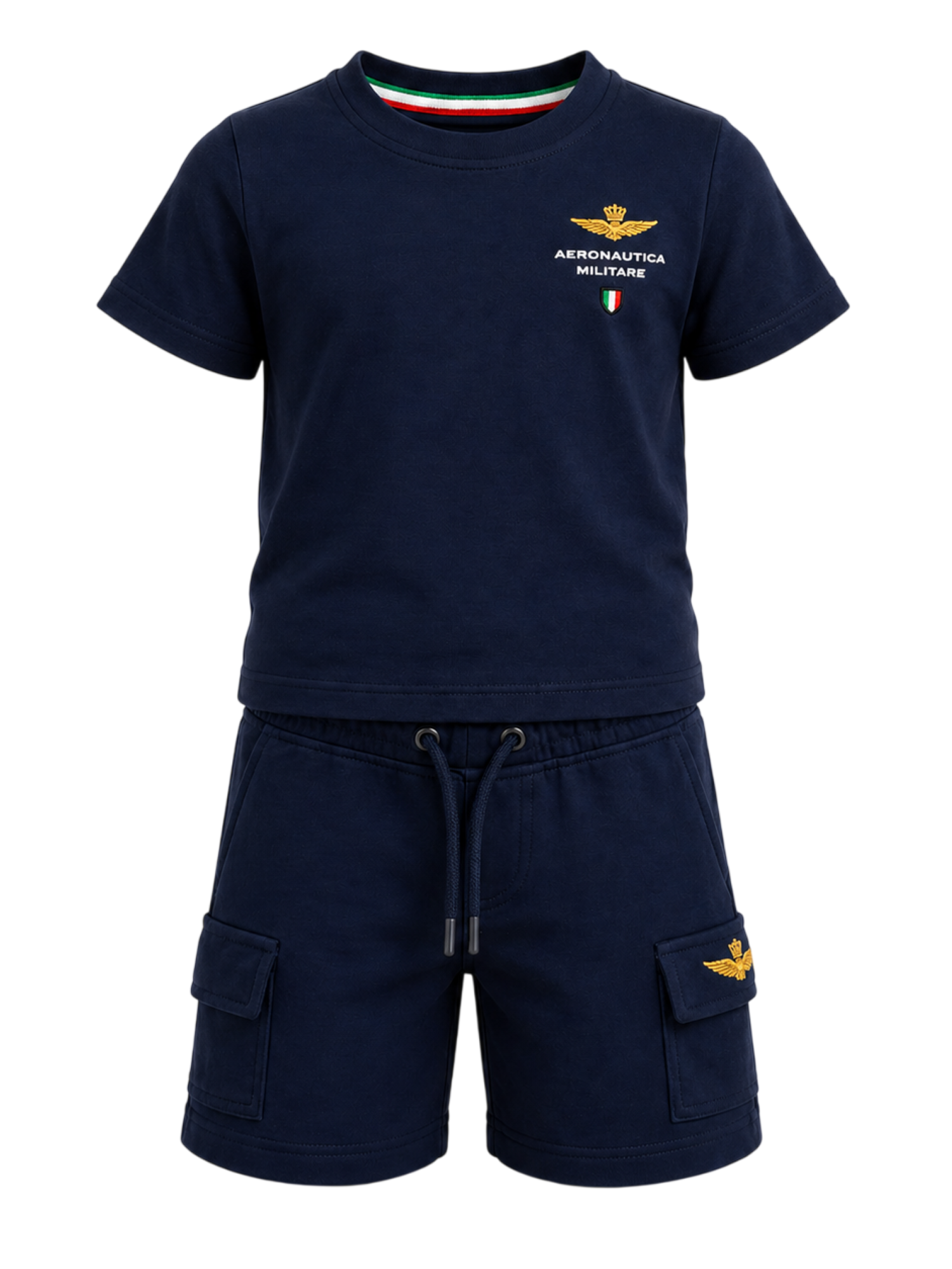 Aeronautica Militare completo bambino T-shirt e bermuda cargo blu 261TF0011A BLU AERONAUTICA MILITARE 