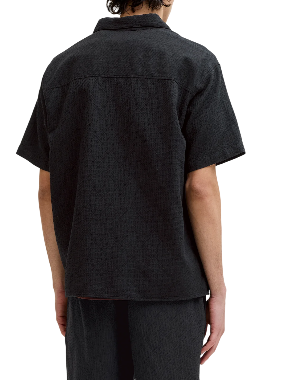 Jack&Jones camicia manica corta uomo nero 12293555 BLACK JACK&JONES 
