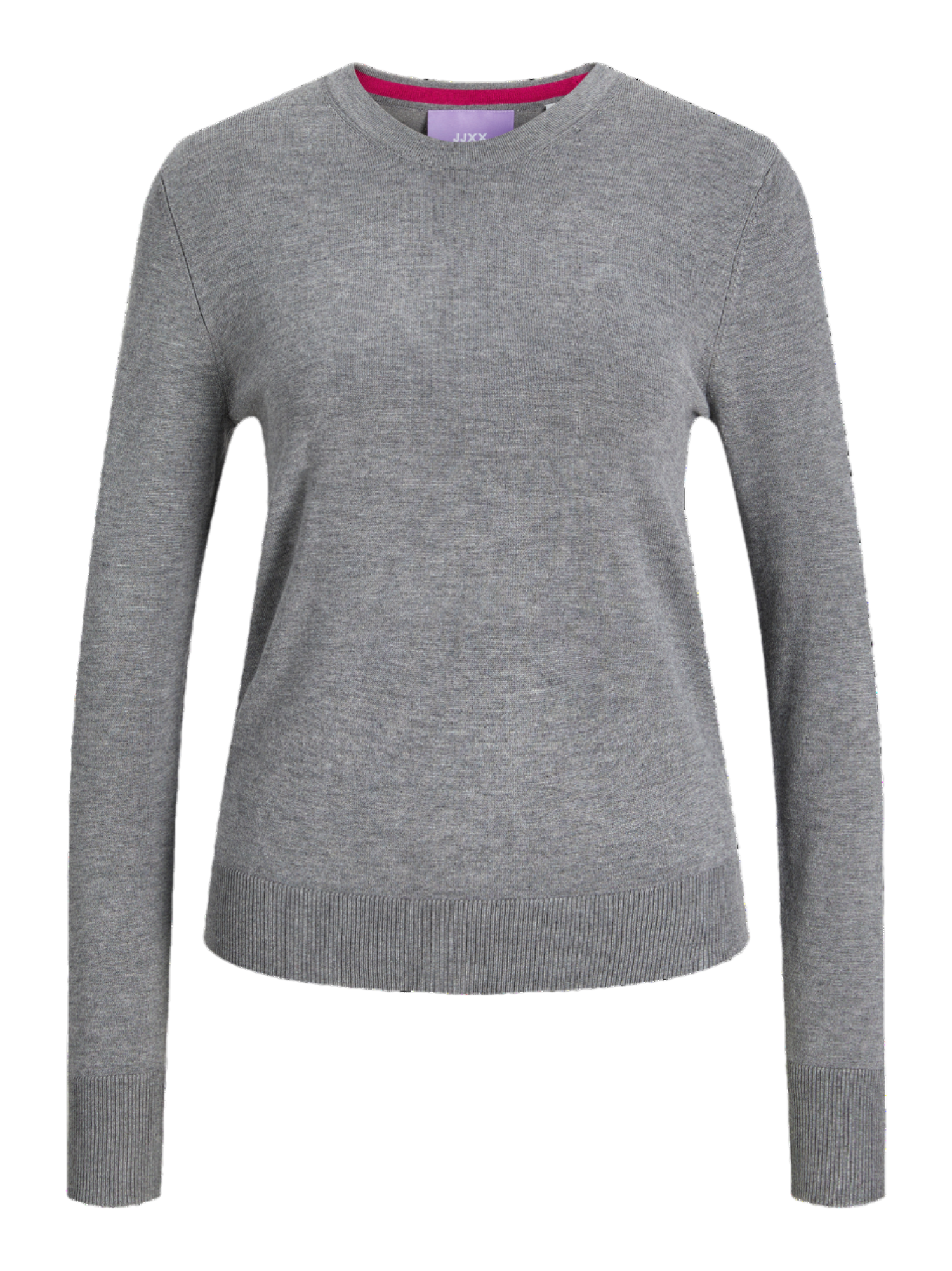 JJXX maglia a girocollo cara grigia 12255368 MEDIUM GREY MELANGE-FUCHSIA RE JJXX 
