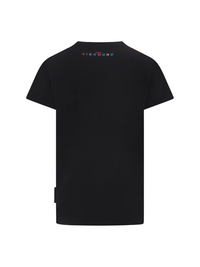 John Richmond T-shirt manica corta Seliste con logo strass nero RGP25205TS BLACK John RICHMOND 