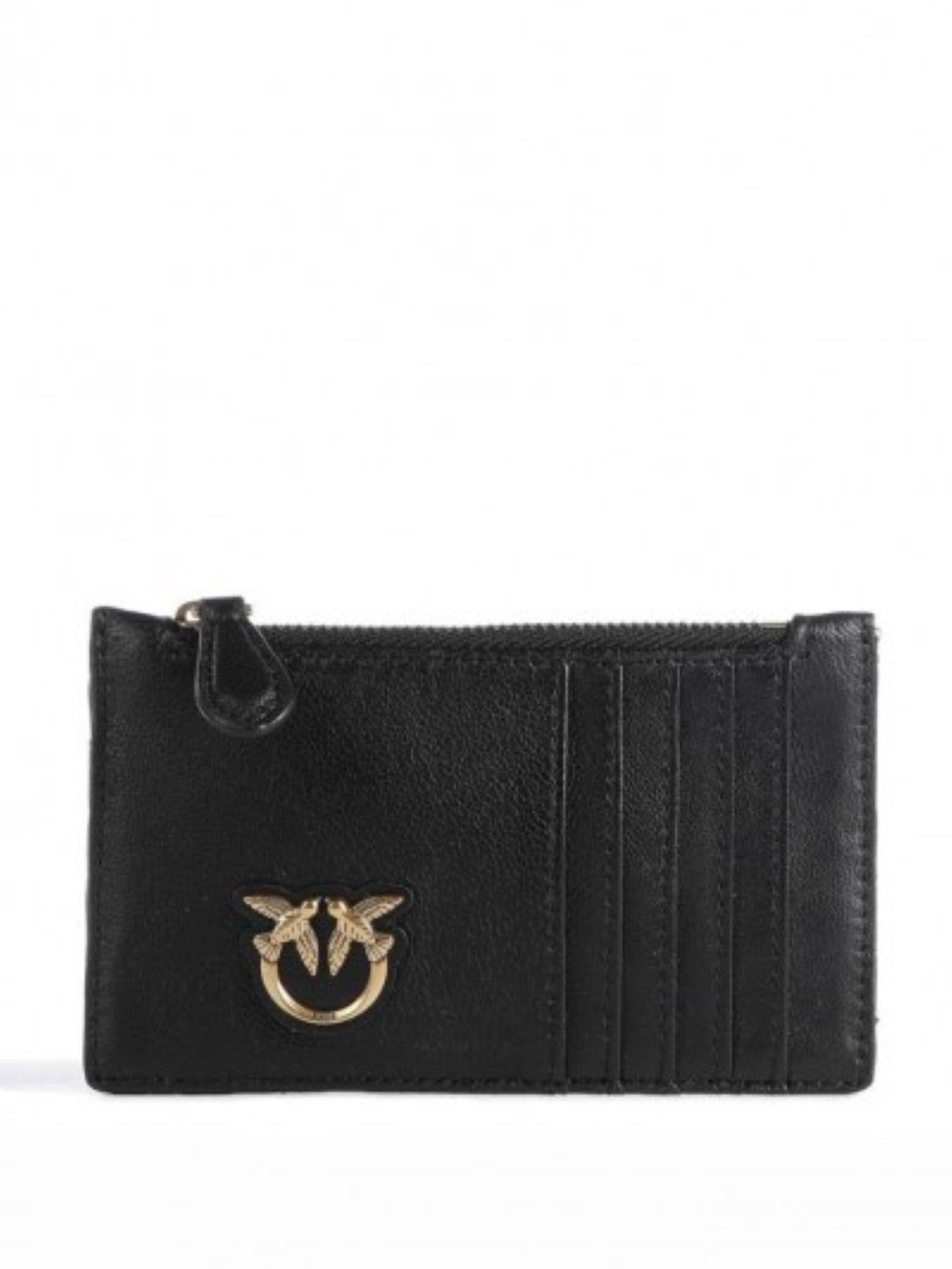 Pinko portacarte Airone in pelle nero 100251-A0GK Z99Q PINKO 