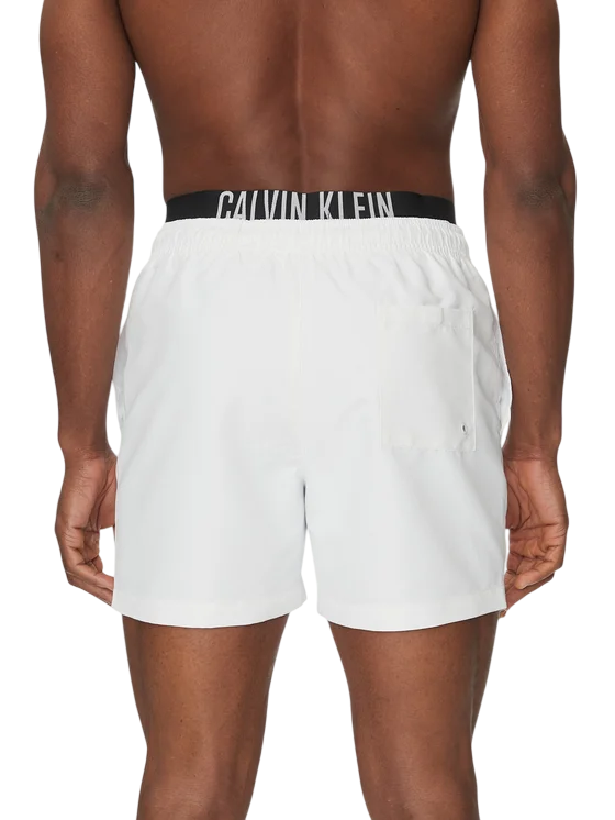 Calvin Klein boxer mare in nylon con fascia logata bianco KM0KM01093 YCD Calvin Klein Beachwear 