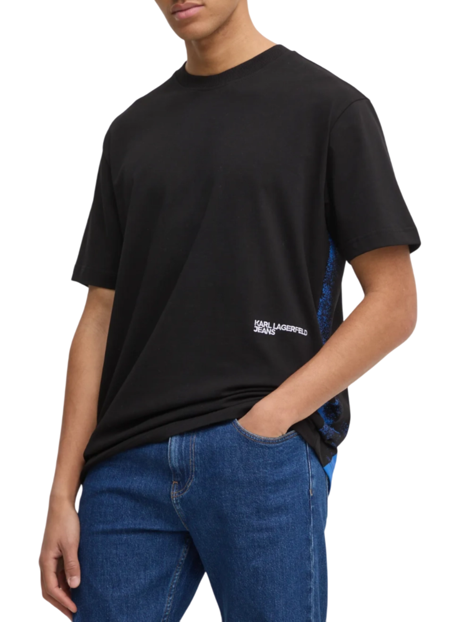 Karl Lagerfeld Jeans T-shirt manica corta con maxi stampa iconica nero A1M17113 999 KARL LAGERFELD 