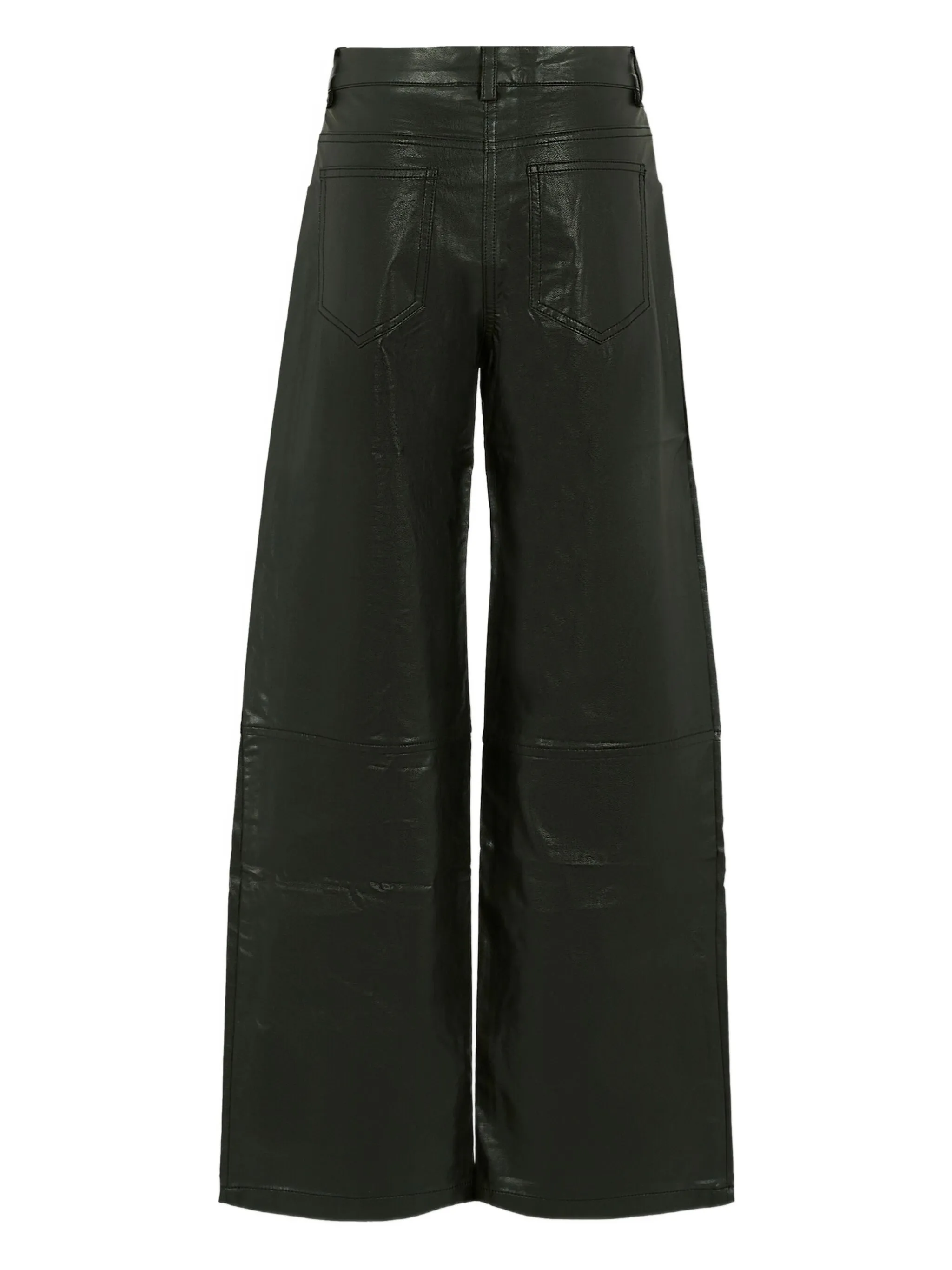 Pinko pantaloni gamba larga in ecopelle nero KFPA018CPE017 N000 PINKO KIDS 