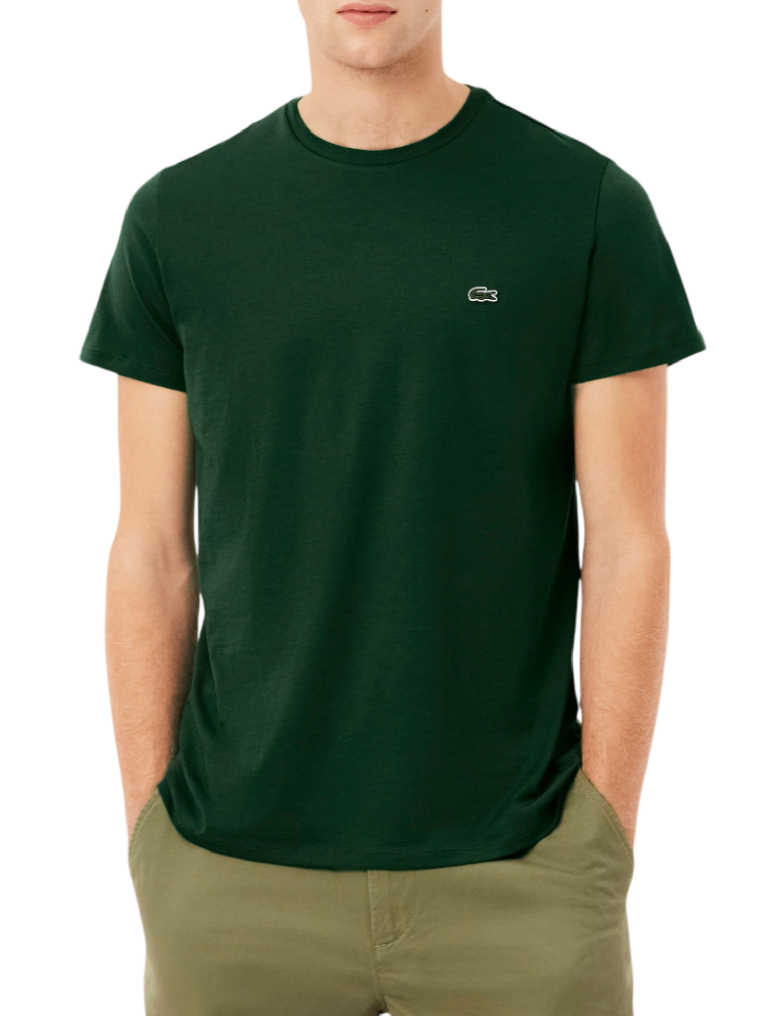 Lacoste T-shirt manica corta in cotone Pima verde scuro TH6709 132 LACOSTE 