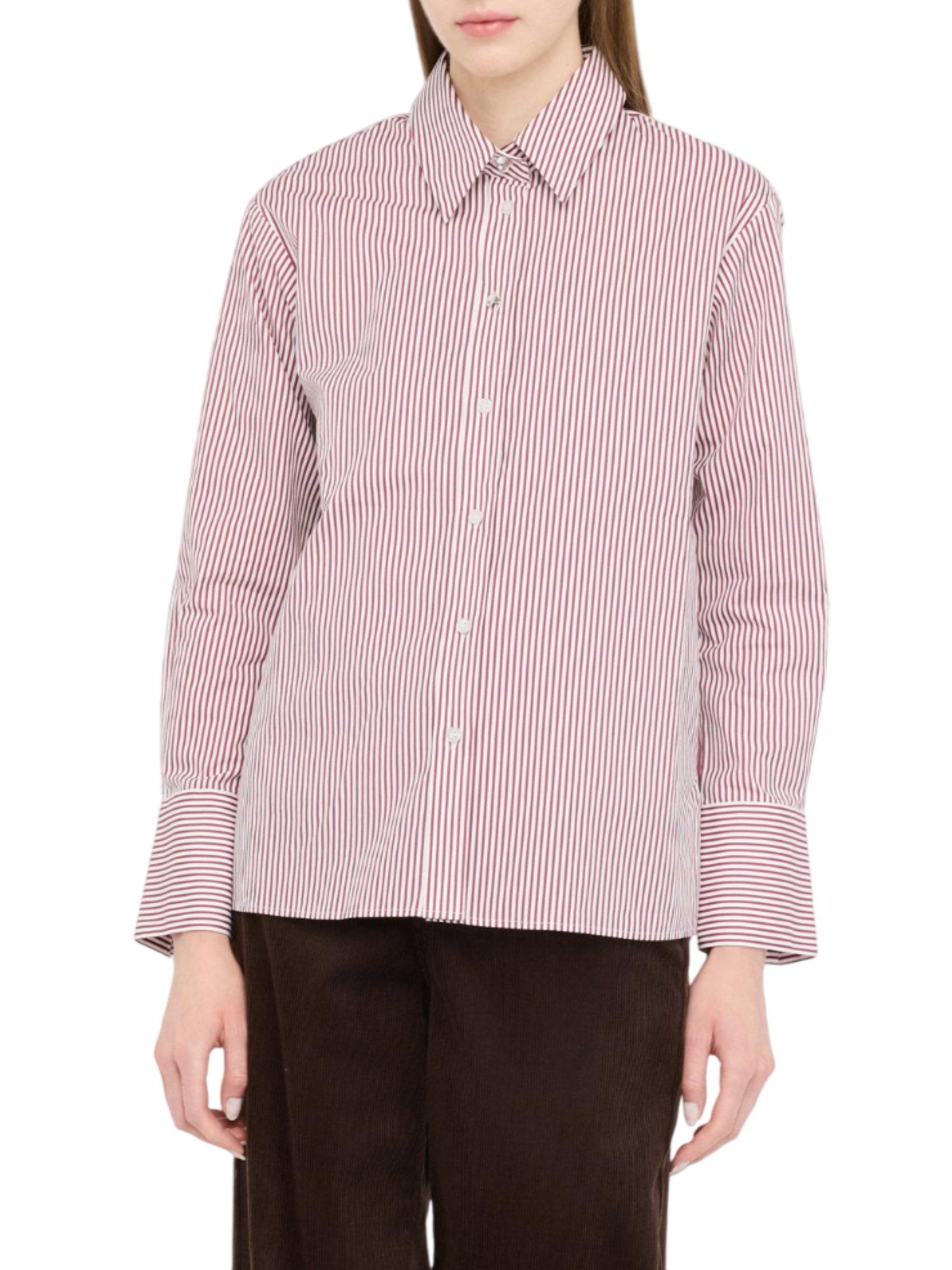 Liu Jo camicia manica lunga a righe bianco borgogna UF5242T9814 03N05 LIU JO 