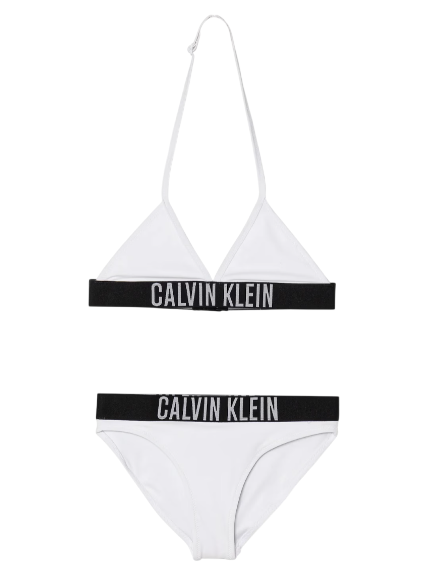 Calvin Klein bikini bambina con banda logata bianco KY0KY00090 YAA Calvin Klein Beachwear 