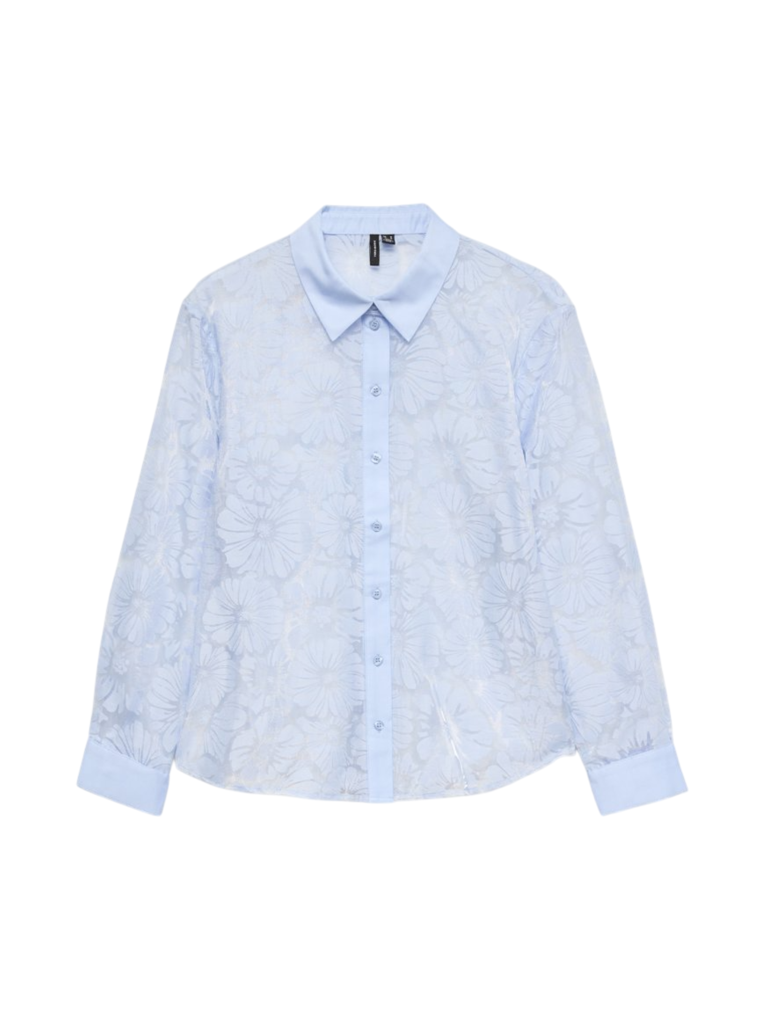 Vero Moda camicia donna in organza trama floreale celeste 10340599 BRUNNERA BLUE VERO MODA 