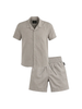 John Richmond completo bambino camicia e bermuda misto lino grigio
