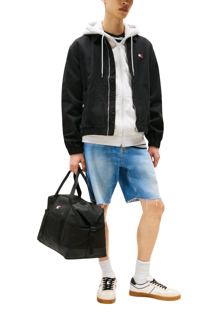 Tommy Hilfiger giubbino con zip in gabardine nero DM0DM21930 BDS Tommy Jeans 