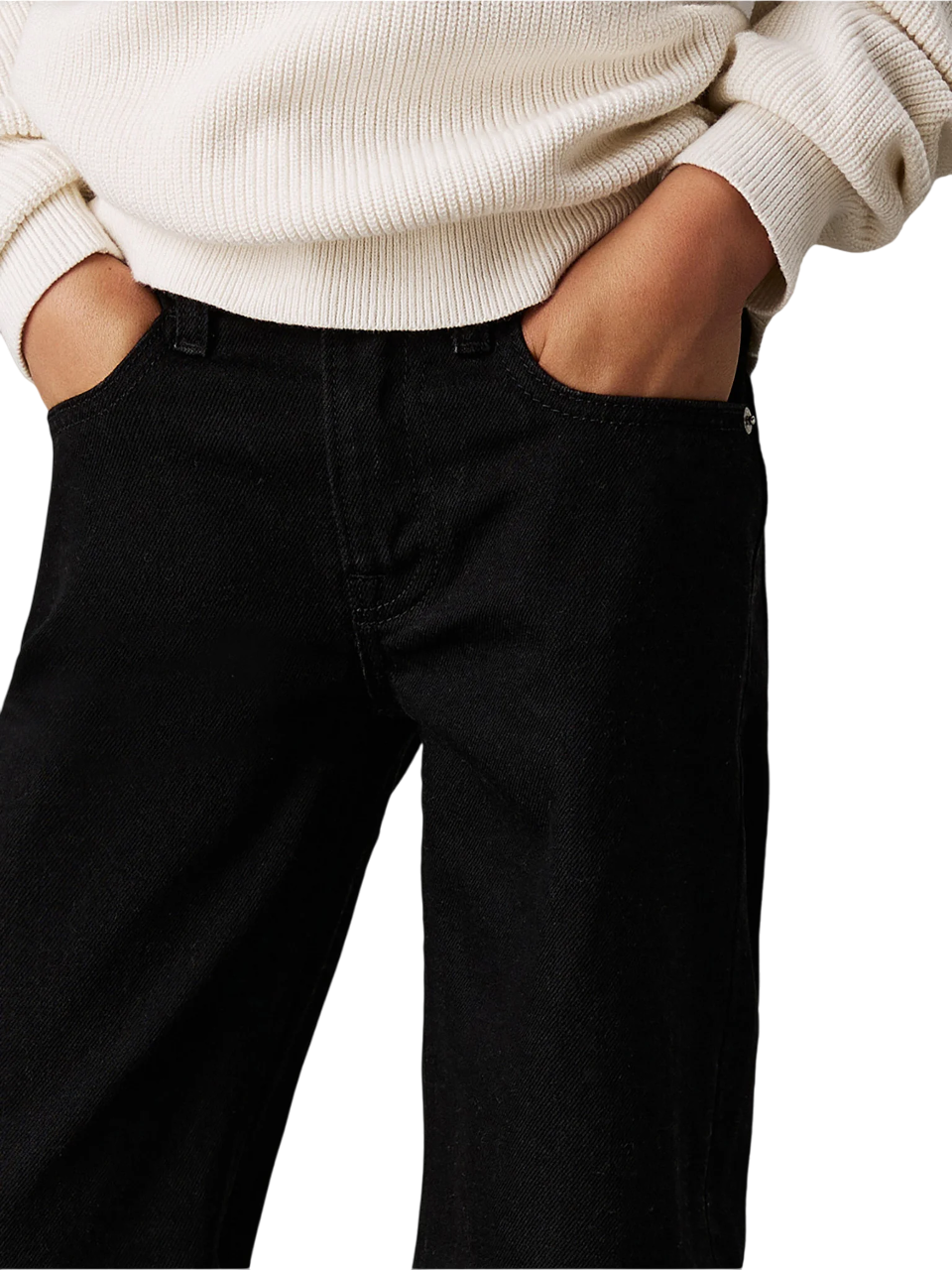 Calvin Klein Jeans jeans gamba larga lavaggio nero IB0IB02185 1BY Calvin Klein Jeans 