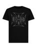 John Richmond T-shirt manica corta con logo strass nero