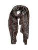 Pieces sciarpa donna in fantasia animalier beige nero