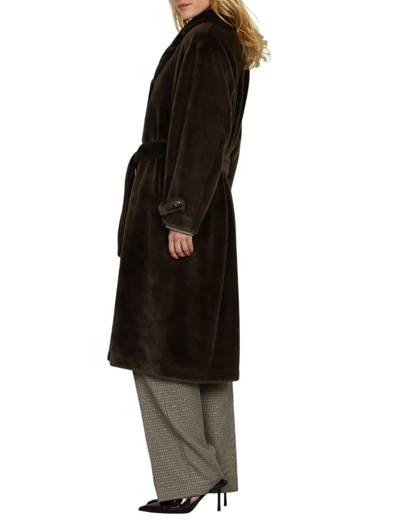 Relish pelliccia ecologica Chamlet con cintura marrone CHAMLET 2945 RELISH 