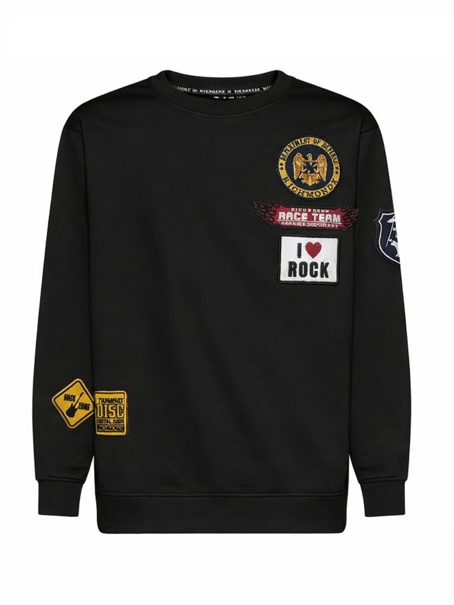 John Richmond felpa uomo Tupane con patch nero UMP26244FE BLACK John RICHMOND 