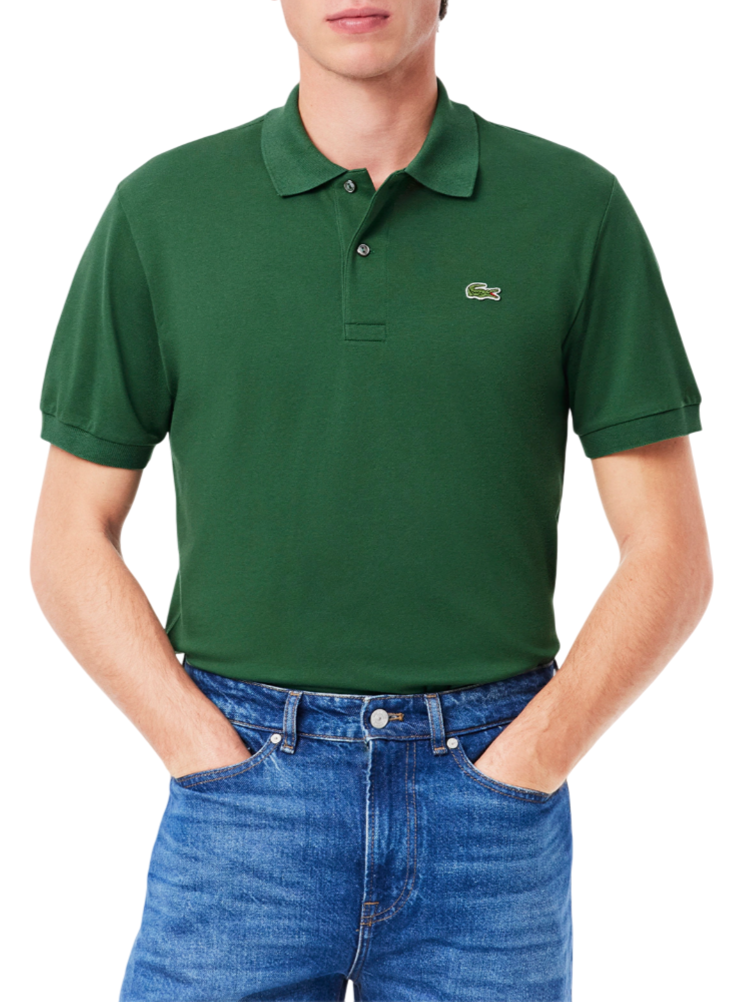 Lacoste polo manica corta 12.12 light in piquè verde scuro