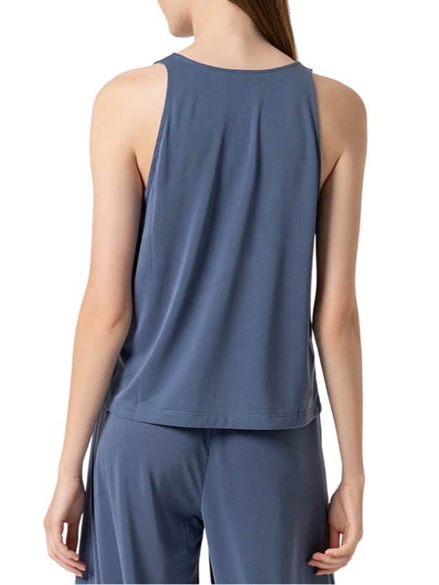 Surkana top scollo a V in misto modal blu 525LIXX015 57 SURKANA 