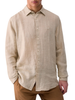 Liu Jo camicia uomo manica lunga in lino beige