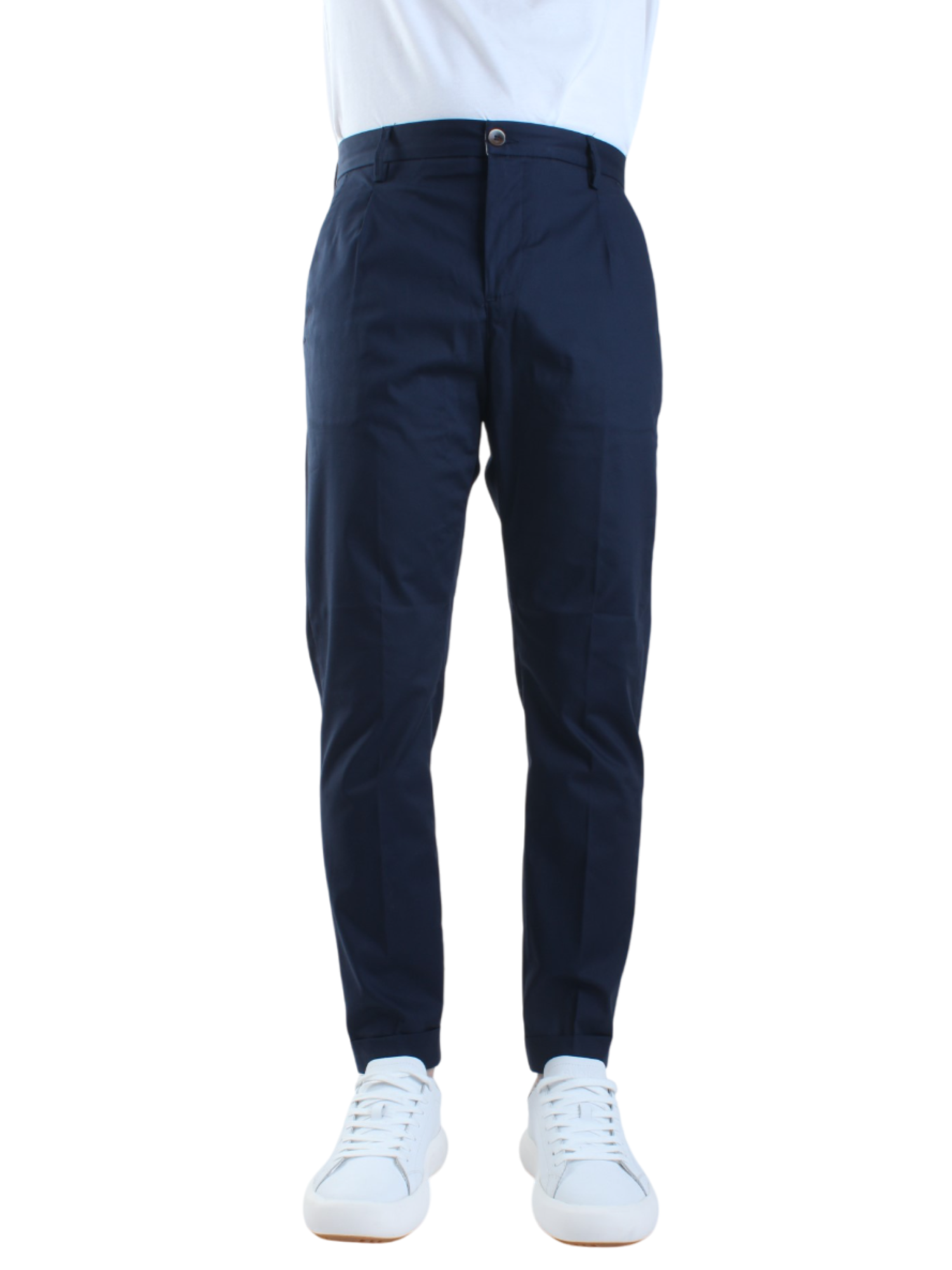 Rar pantaloni Rio con pinces slim fit blu navy RIO-225015 NAVY RAR 