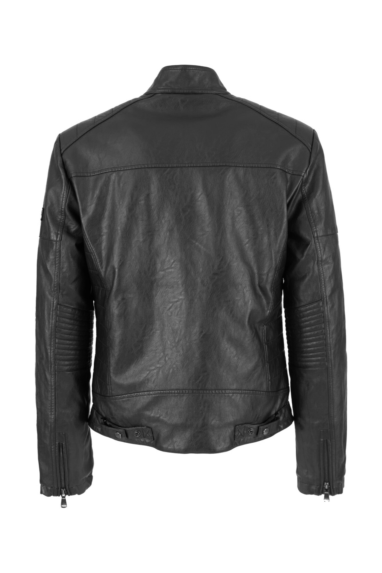 Yes Zee giubbino biker in similpelle nero