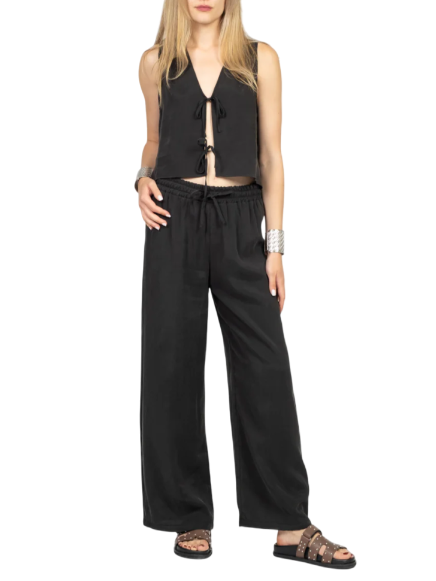 Haveone completo top con laccetti e pantaloni nero HFW-N014 NERO HAVEONE 