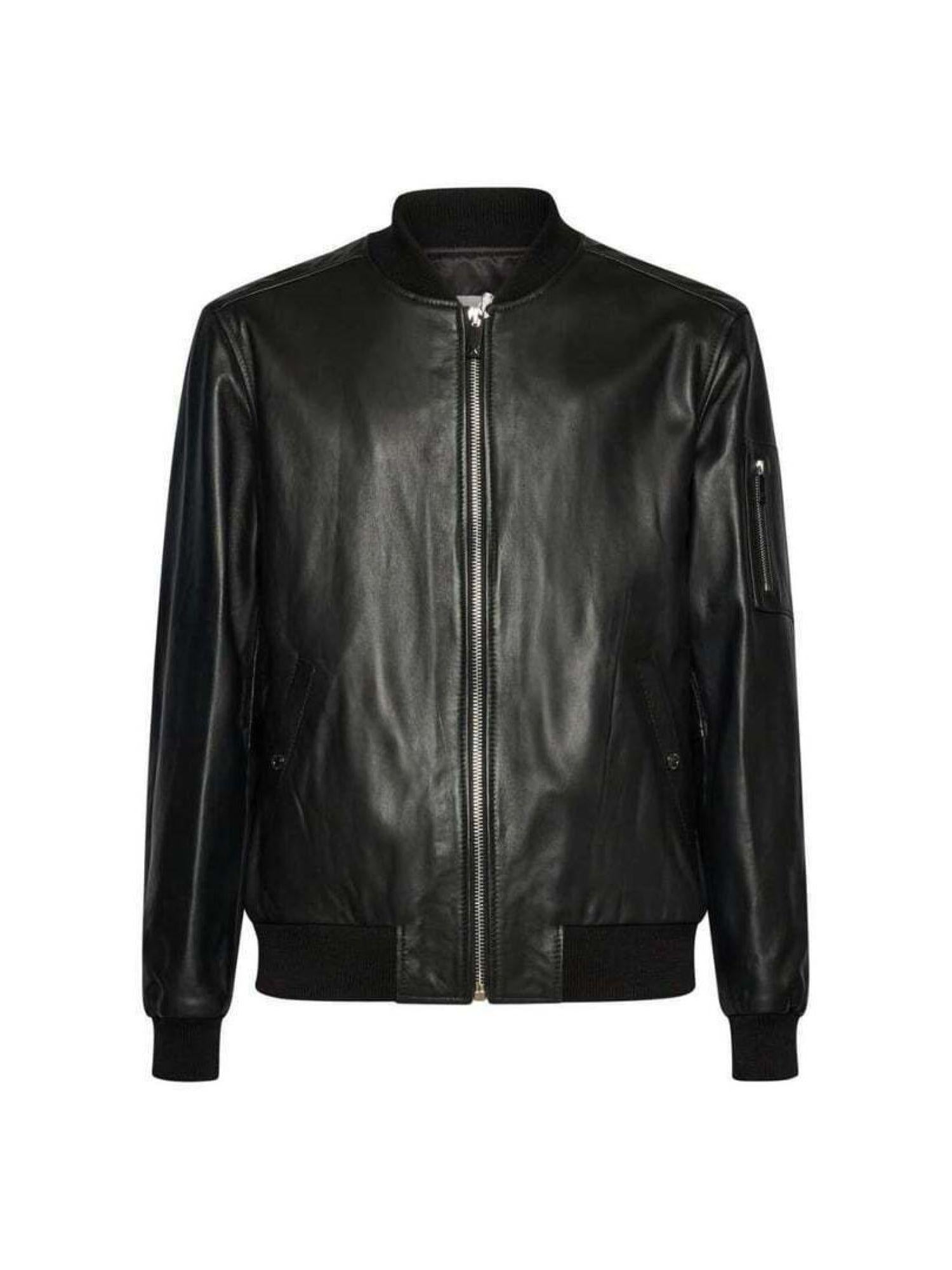 John Richmond giubbino bomber uomo in pelle nero UMA25452GB BLACK John RICHMOND 