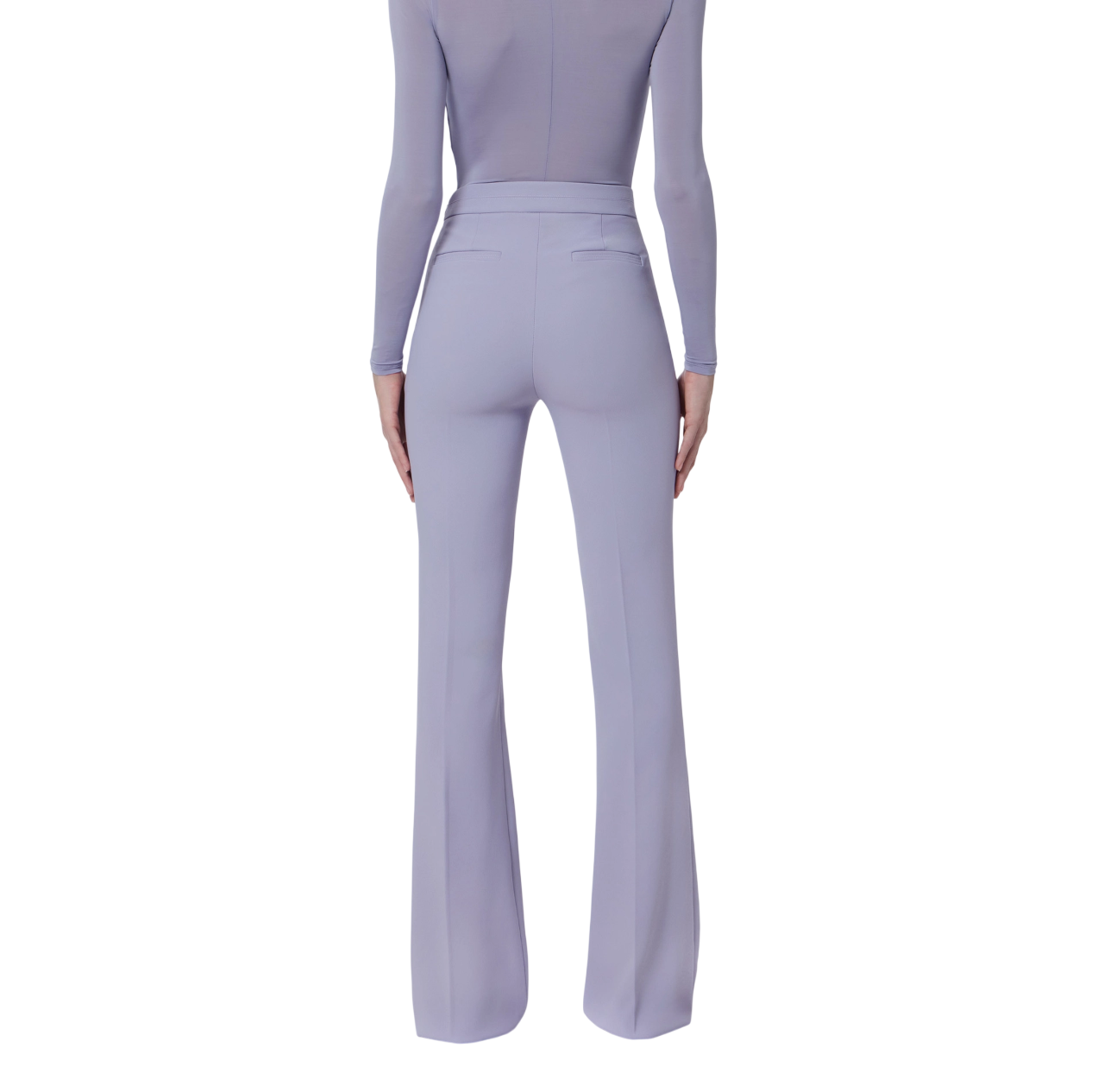 Elisabetta Franchi pantaloni a zampa in tessuto crepe lilla PA16961 EV7 ELISABETTA FRANCHI 