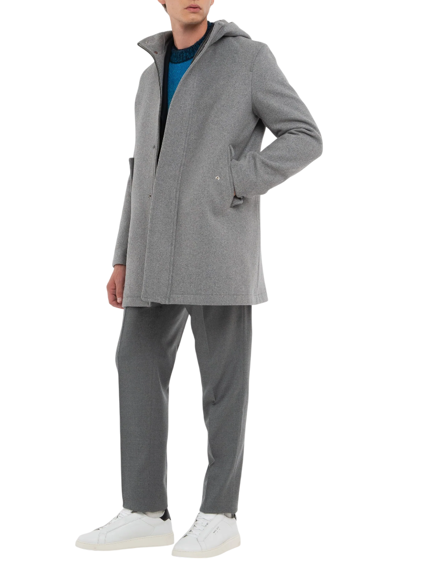 Manuel Ritz cappotto in panno misto lana con cappuccio grigio 3932H8317C-253735 97 MANUEL RITZ 