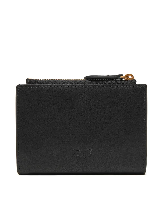 Pinko portafogli Compact in pelle con tasca esterna nero 103612-A0F1 Z99Q PINKO 