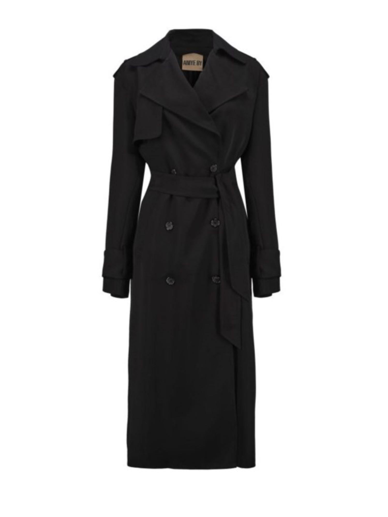 Aniye By trench doppiopetto lungo con cintura nero 185256 00336 ANIYE BY 