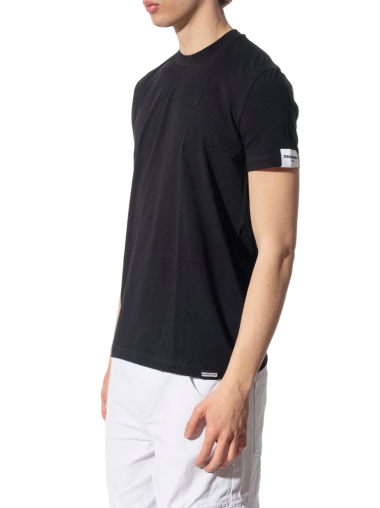 Dsquared2 T-shirt maniche corte in cotone stretch nero D9M205720 BLACK DSQUARED2 