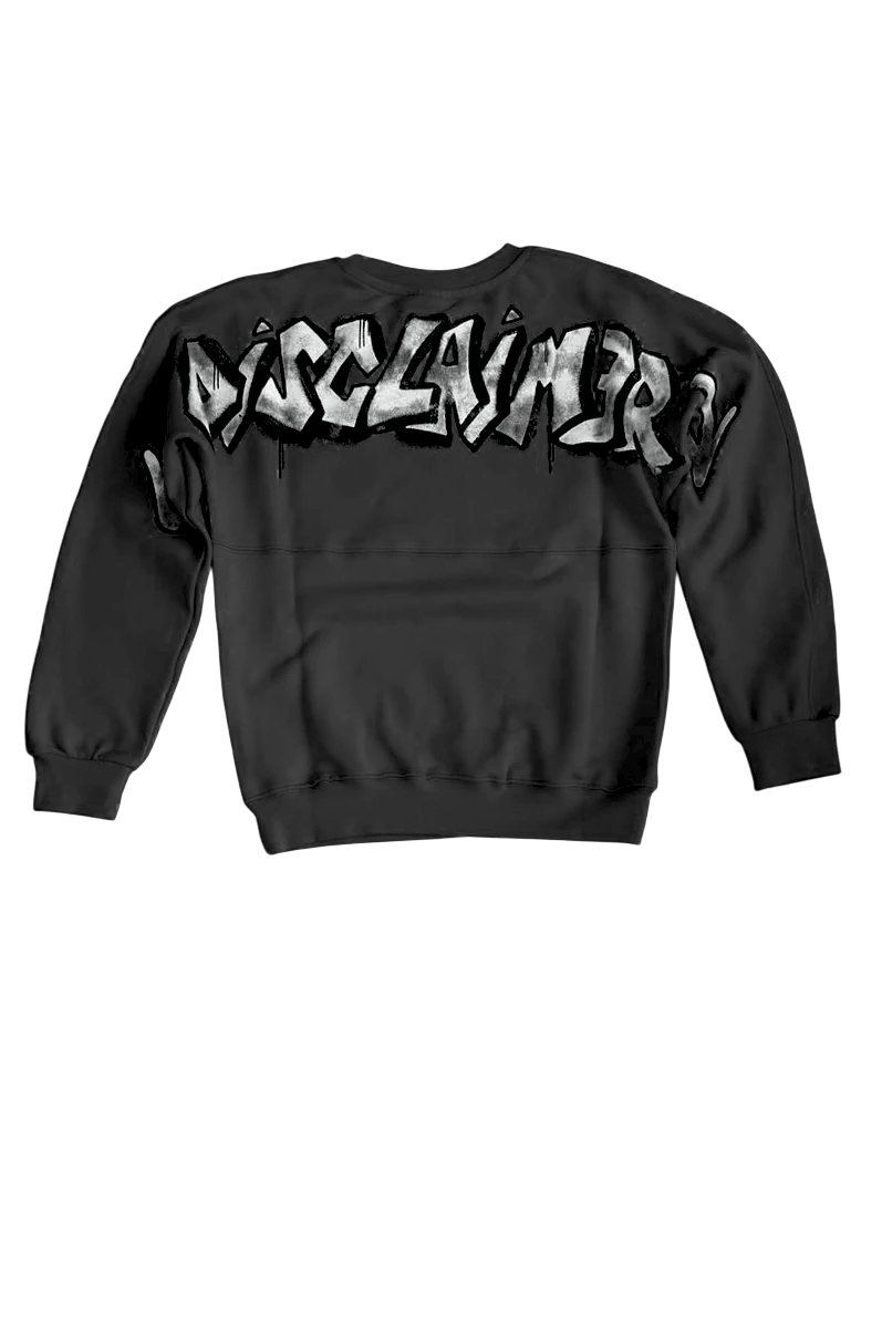 Disclaimer felpa con stampe logo nero 58404 NERO-ST.BIANCA DISCLAIMER 