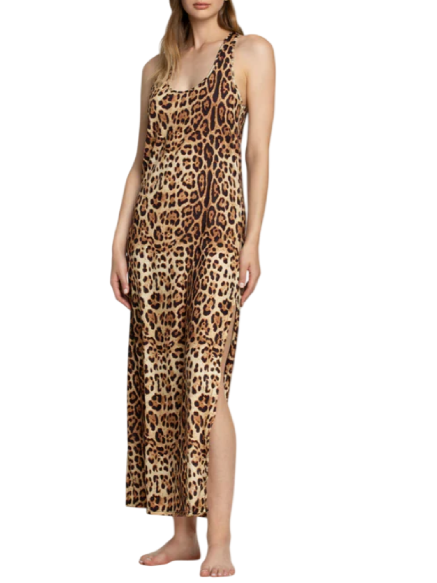 4giveness abito lungo in fantasia animalier beige 125WCUAL5427 203 4Giveness 