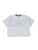 Icon T-shirt bambina manica corta con logo strass bianco