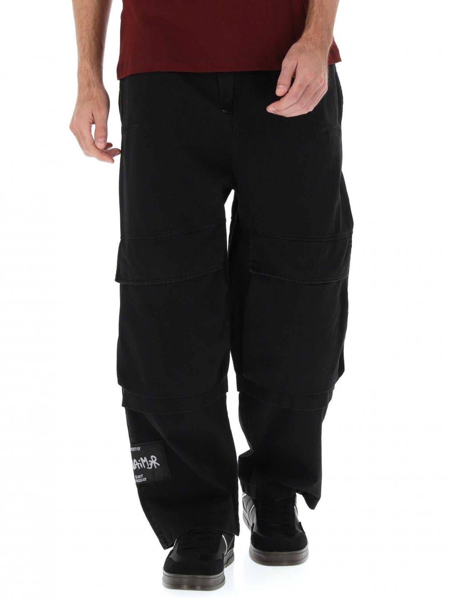 Disclaimer pantaloni in gabardina con gamba larga nero 54552 NERO DISCLAIMER 