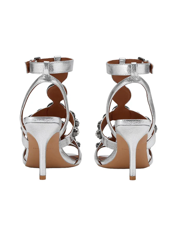 Kurt Geiger sandali alti Octavia Gladiatore con applicazioni gioiello argento 4369263109 SILVER KURT GEIGER 
