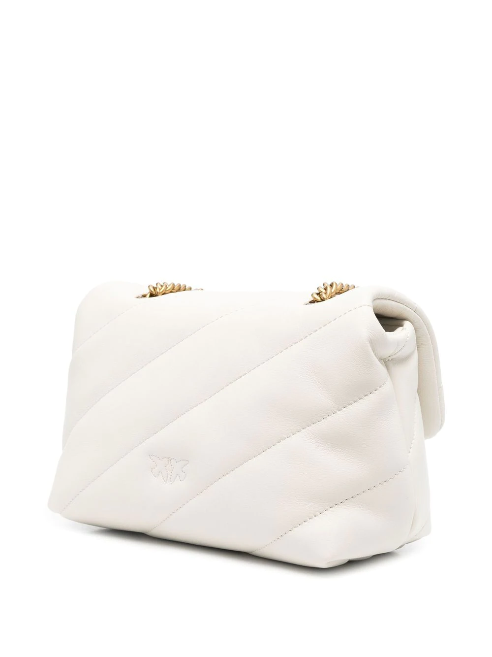 Pinko borsa a spalla Love Bag Mini Puff in pelle trapuntata bianco oro 100039-A0F2 Z14Q PINKO 