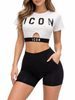 Icon top crop donna con logo bianco