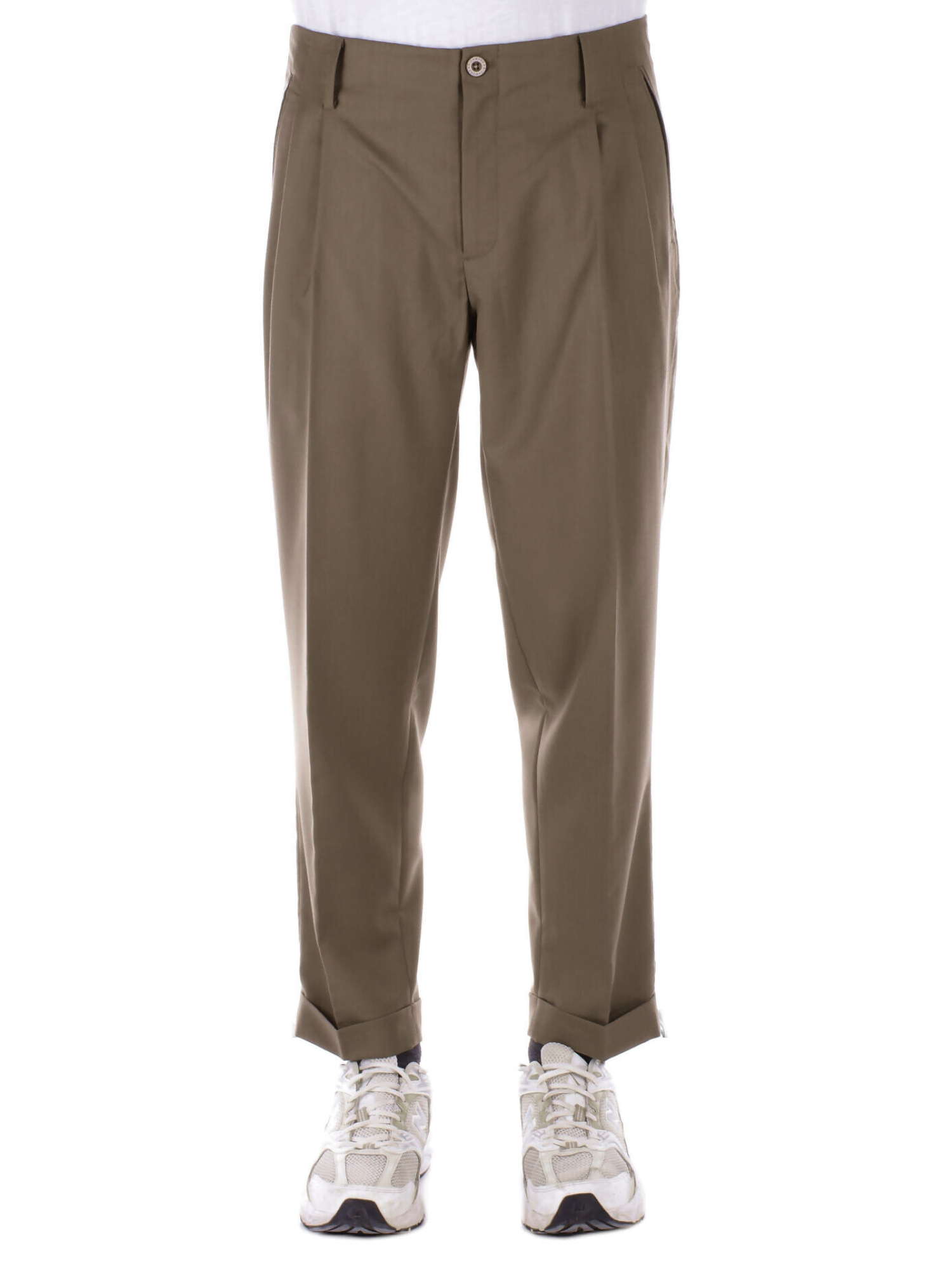 John Richmond pantaloni Rinesti con pinces gamba slim tortora UMP25225PA WALNUT John RICHMOND 